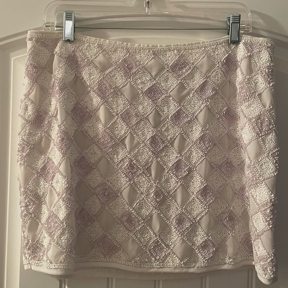 Topshop Tall White Beaded & Sequined Embellished Mini Skirt Size 10 - Picture 1 of 12
